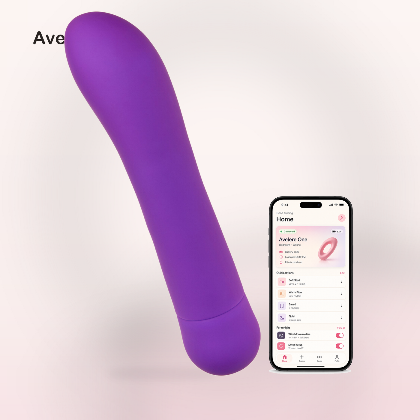 Avelere Purple 8 Inches Waterproof Multi-Function Personal Massager