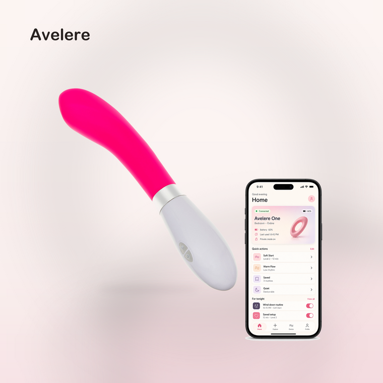 Avelere Pink 7 Inches Multi-Function Curved Personal Massager