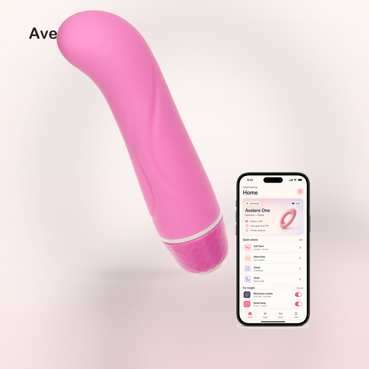 Avelere Pink 5 Inches Waterproof Multi-Function Curved Personal Massager
