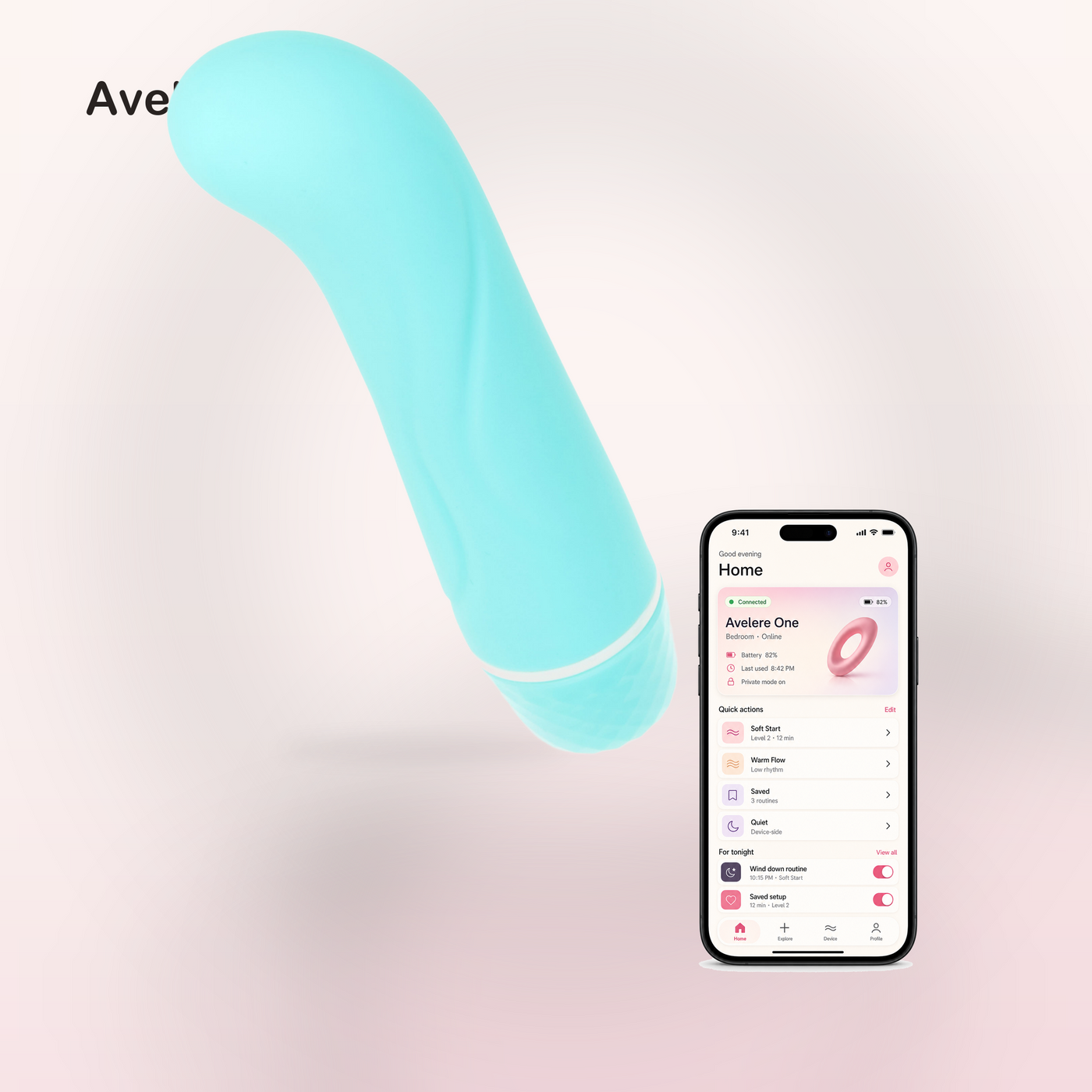 Avelere Turquoise 5 Inches Waterproof Multi-Function Curved Personal Massager